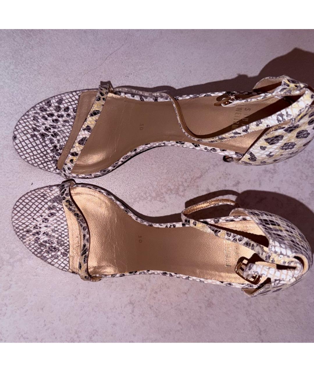 STUART WEITZMAN Мульти кожаные босоножки, фото 8