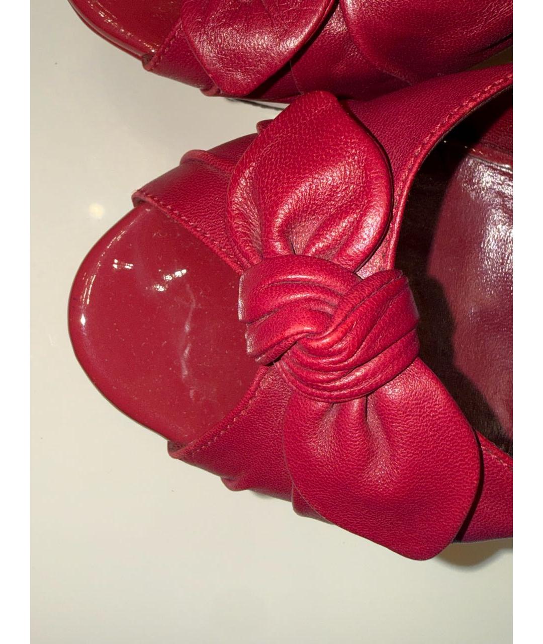SAINT LAURENT Бордовые кожаные туфли, фото 6