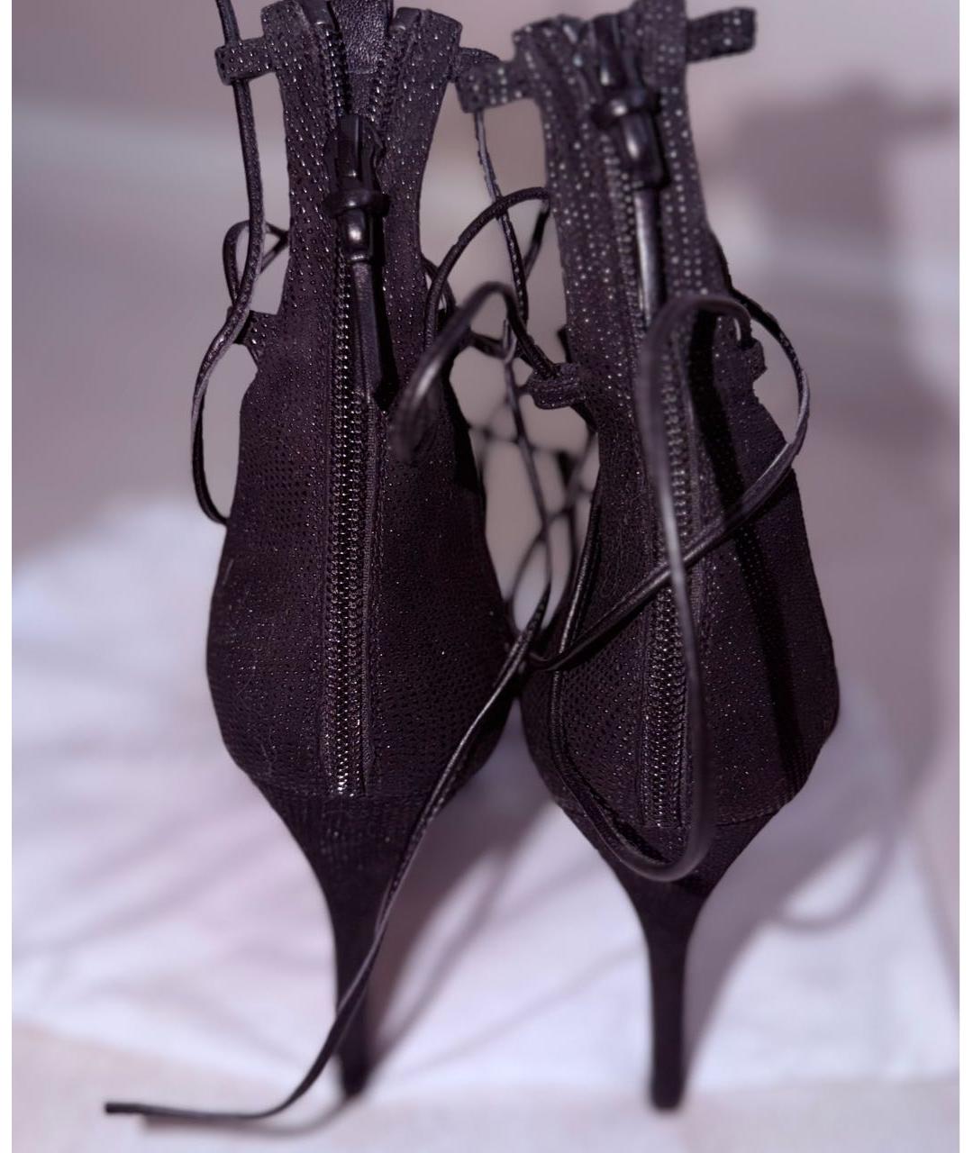 STUART WEITZMAN Черные кожаные босоножки, фото 3