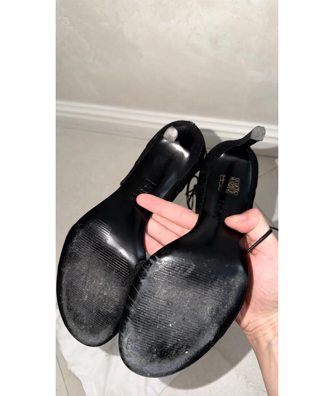 STUART WEITZMAN Черные кожаные босоножки, фото 4