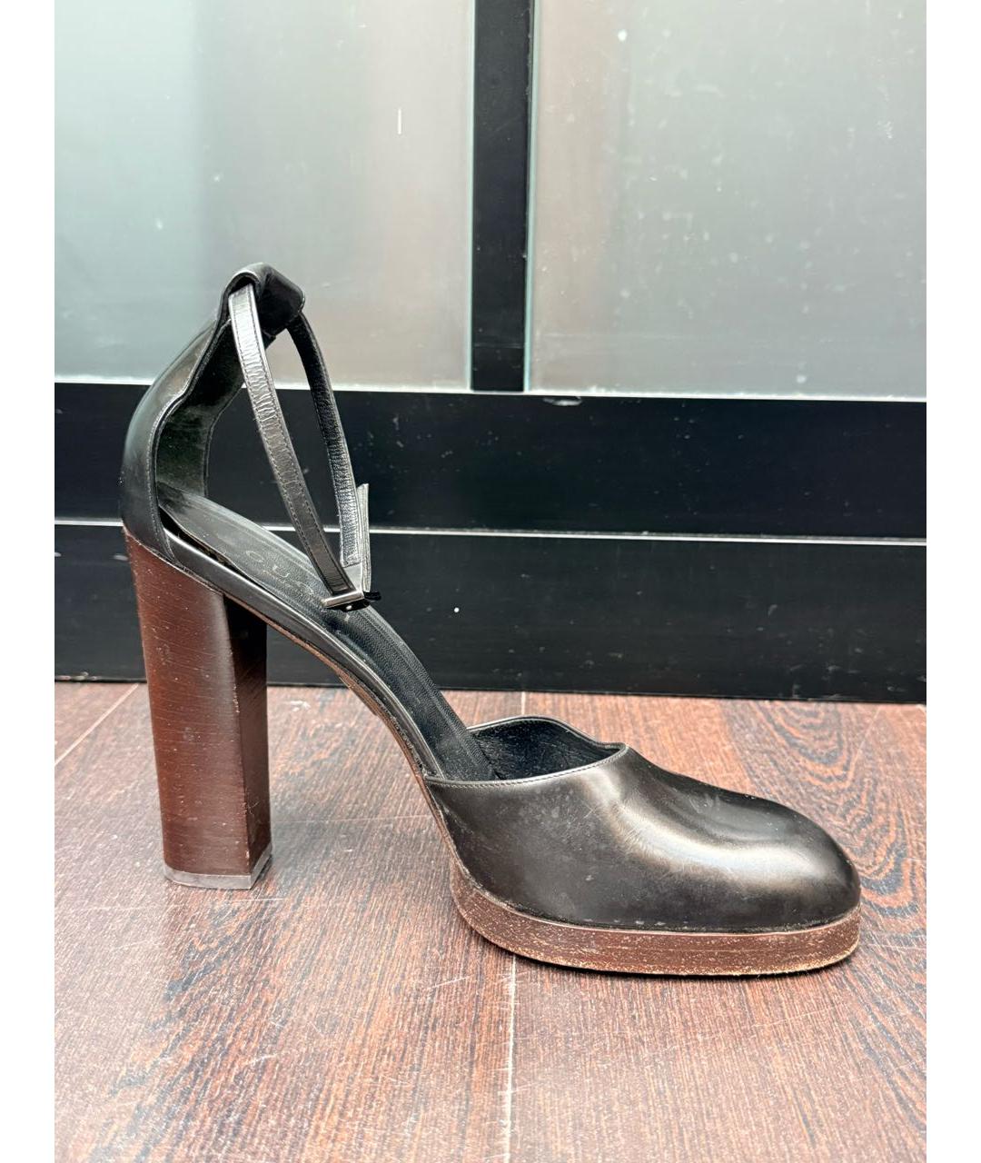 GUCCI Черные кожаные туфли, фото 4