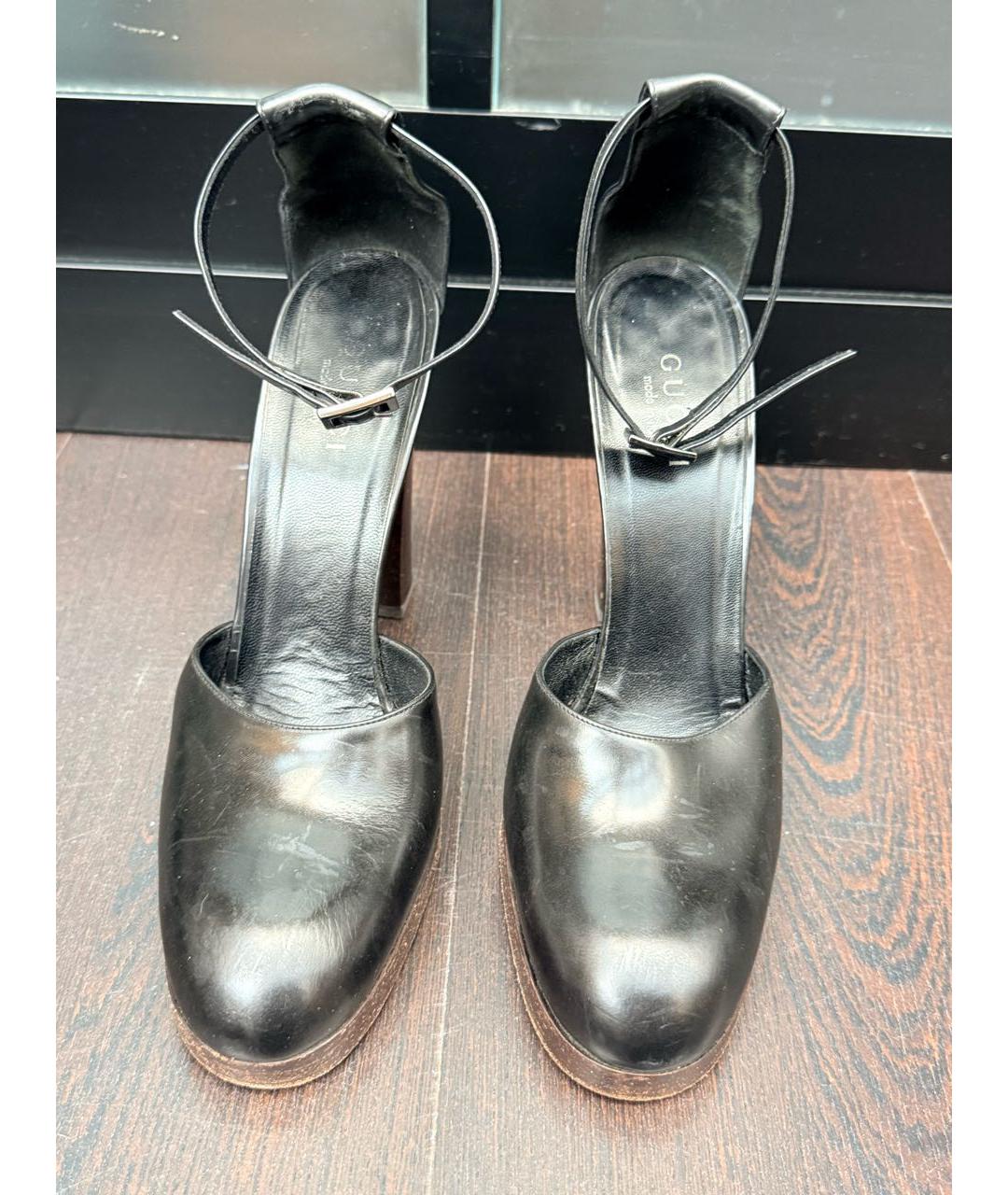 GUCCI Черные кожаные туфли, фото 2