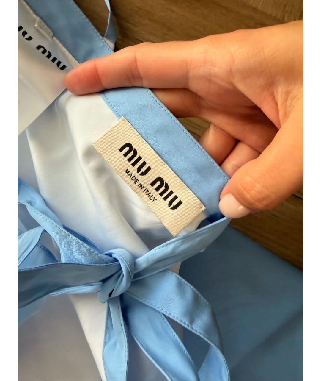 MIU MIU Голубое хлопковое платье, фото 7