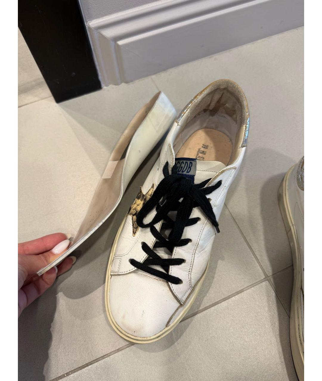 GOLDEN GOOSE Белые кожаные кеды, фото 4