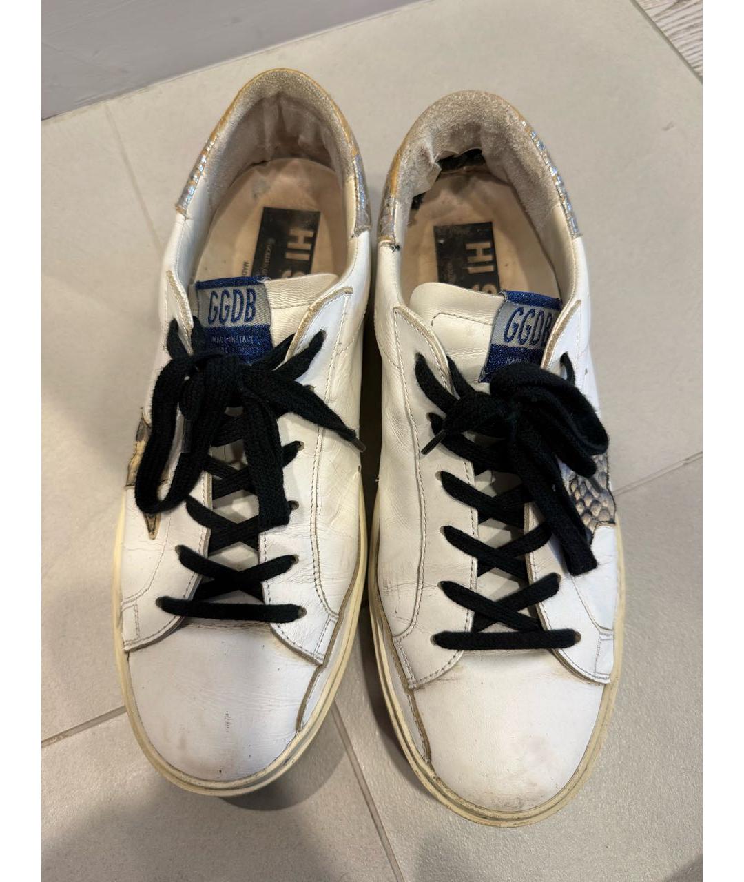 GOLDEN GOOSE Белые кожаные кеды, фото 2