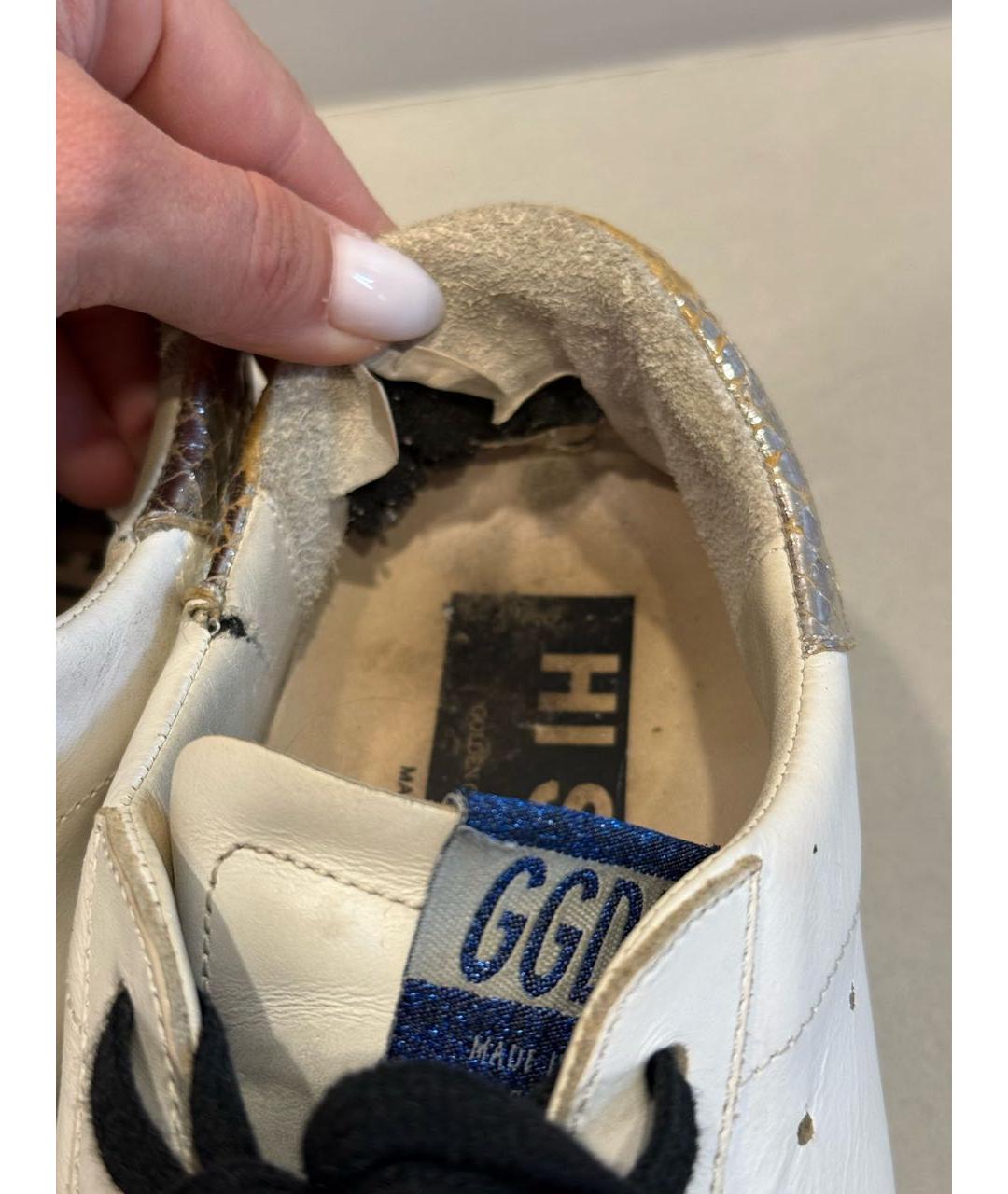GOLDEN GOOSE Белые кожаные кеды, фото 5