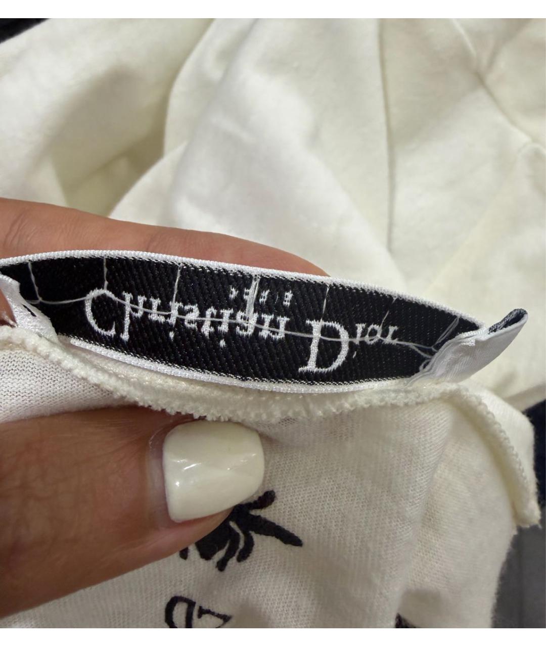 CHRISTIAN DIOR Белая хлопковая футболка, фото 4