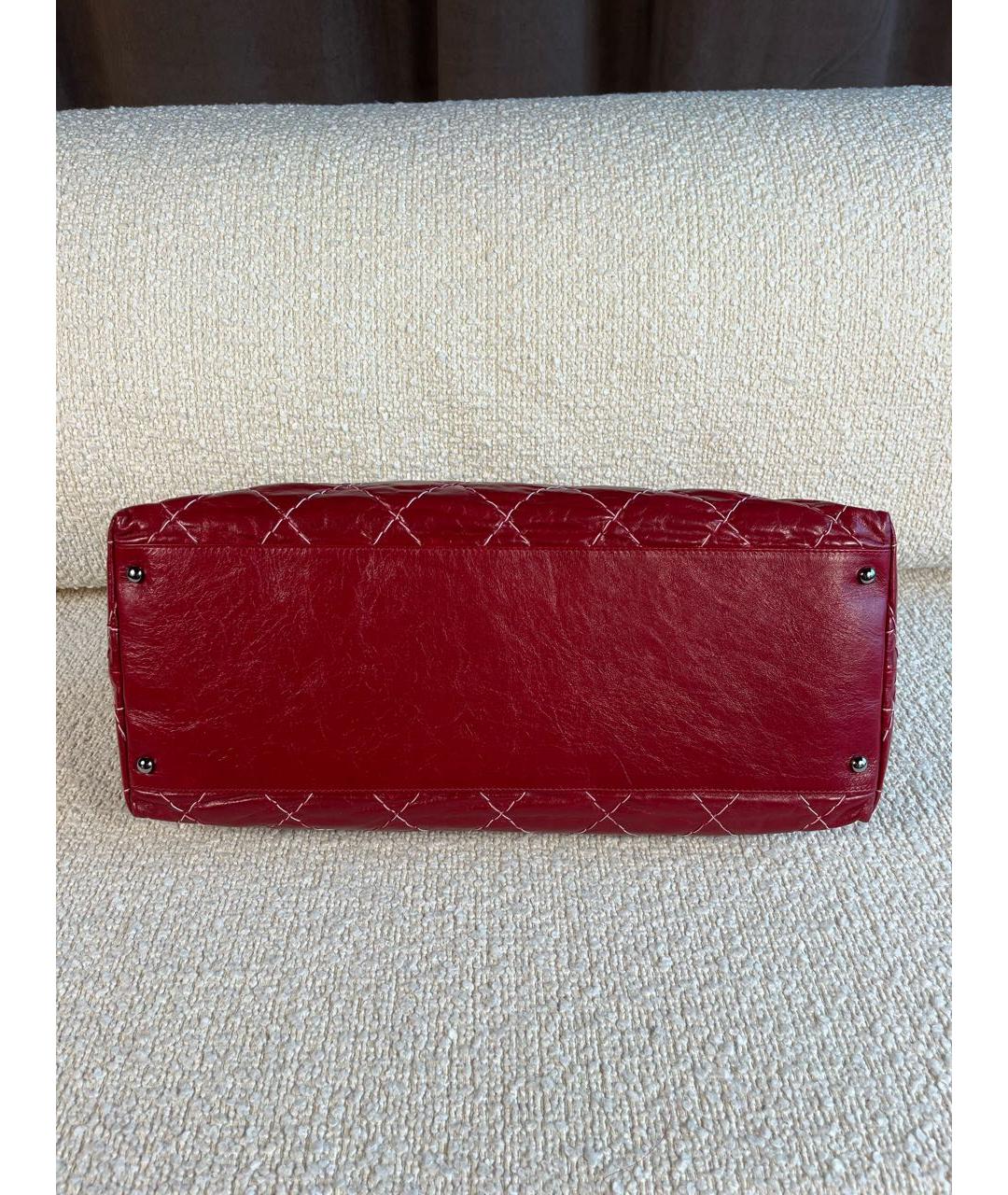 CHANEL Бордовая кожаная сумка тоут, фото 6