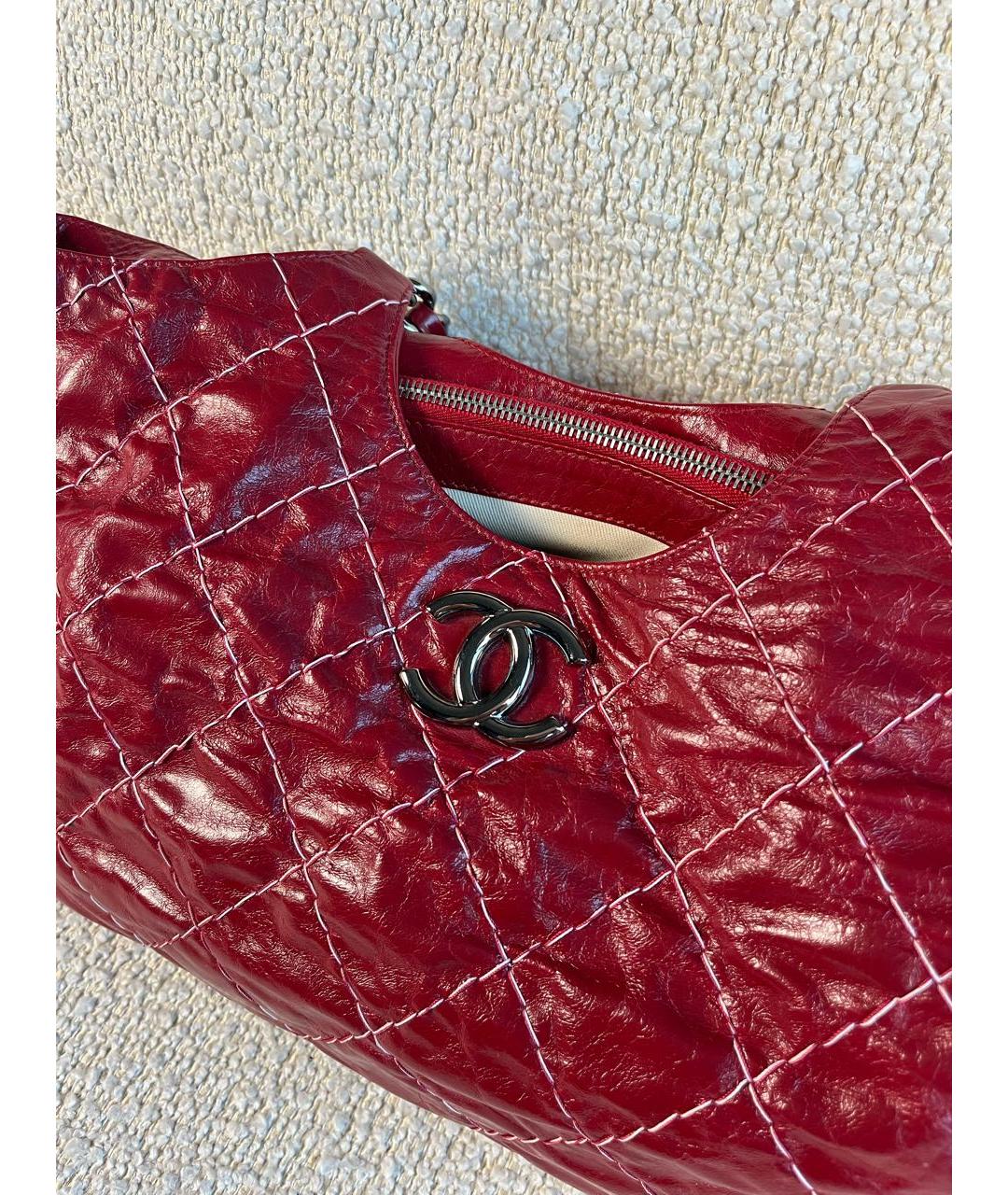 CHANEL Бордовая кожаная сумка тоут, фото 7