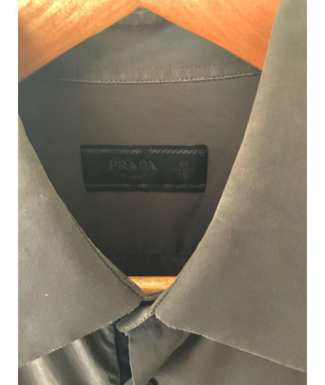 PRADA Черная хлопковая классическая рубашка, фото 3