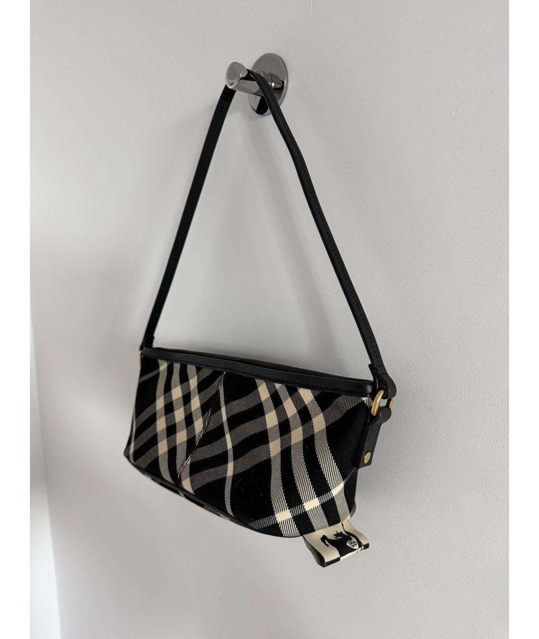 BURBERRY Черная тканевая сумка с короткими ручками, фото 2