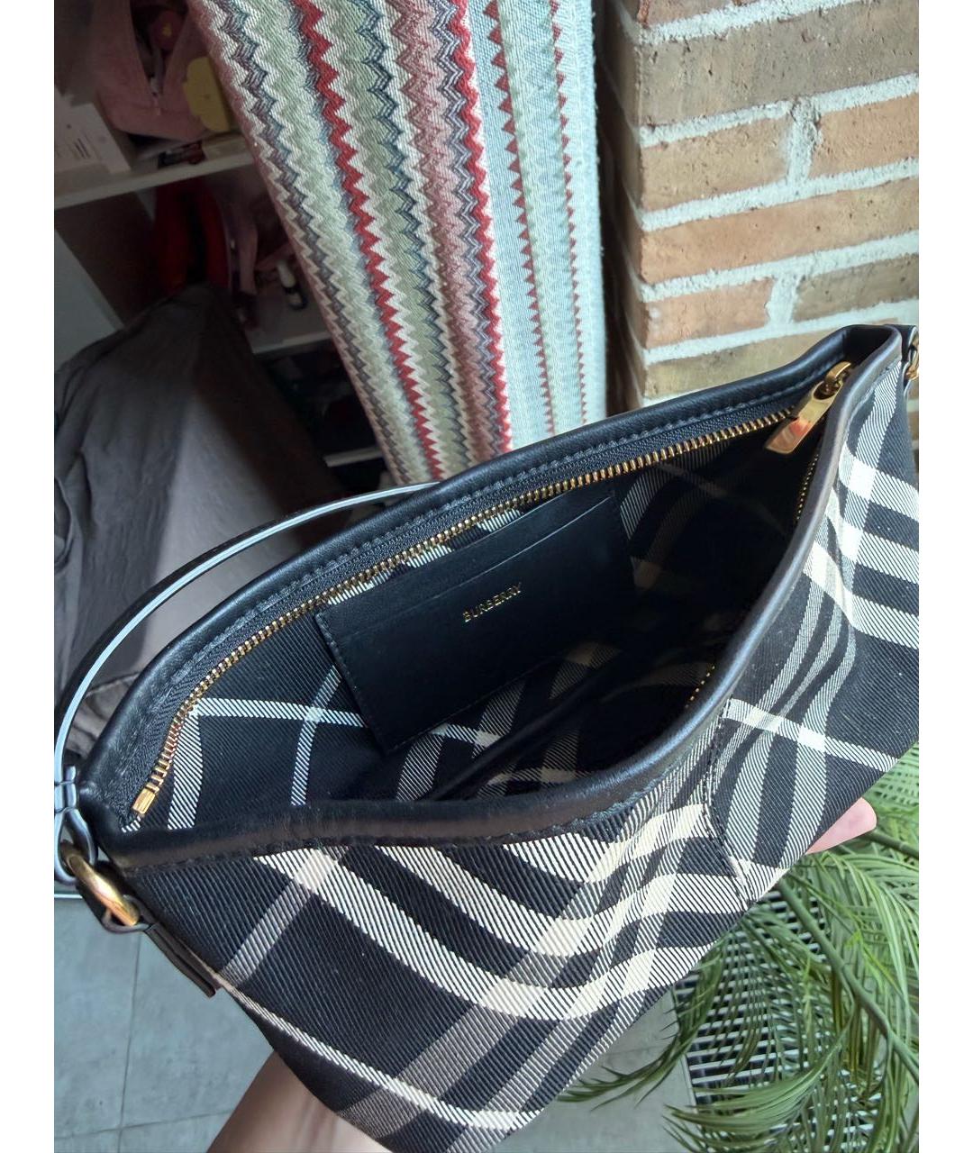 BURBERRY Черная тканевая сумка с короткими ручками, фото 4