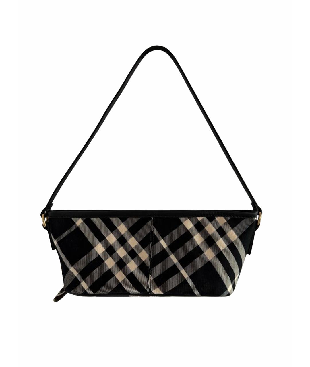BURBERRY Черная тканевая сумка с короткими ручками, фото 1