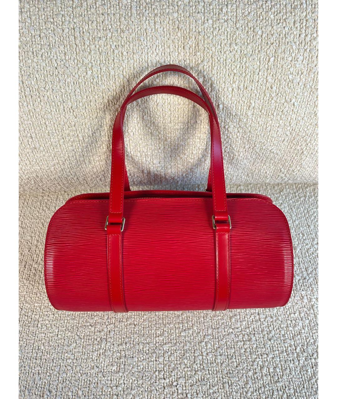 LOUIS VUITTON Красная кожаная сумка с короткими ручками, фото 3