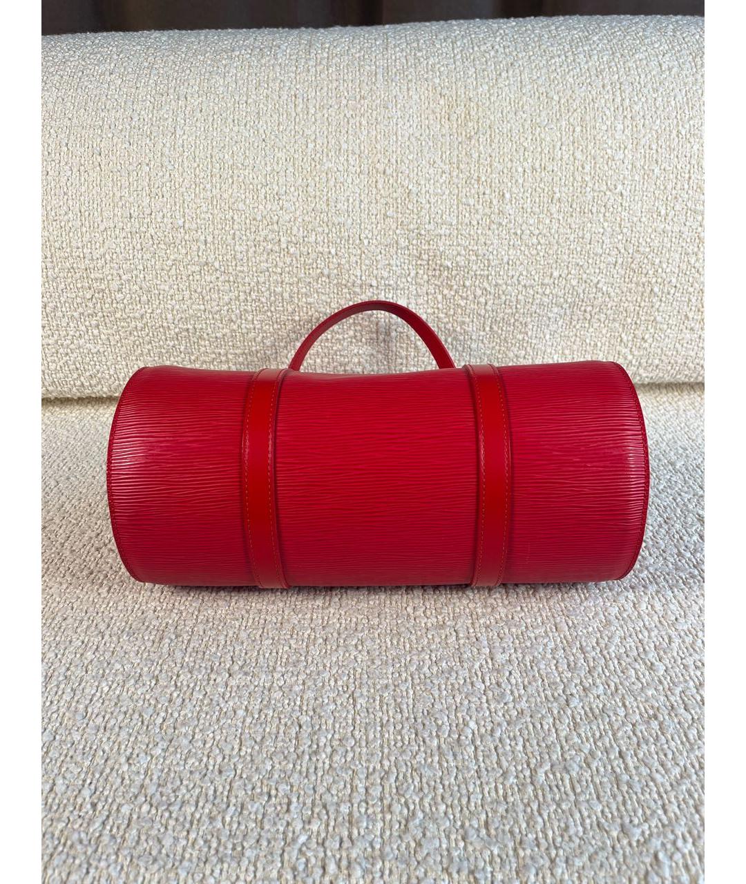 LOUIS VUITTON Красная кожаная сумка с короткими ручками, фото 8