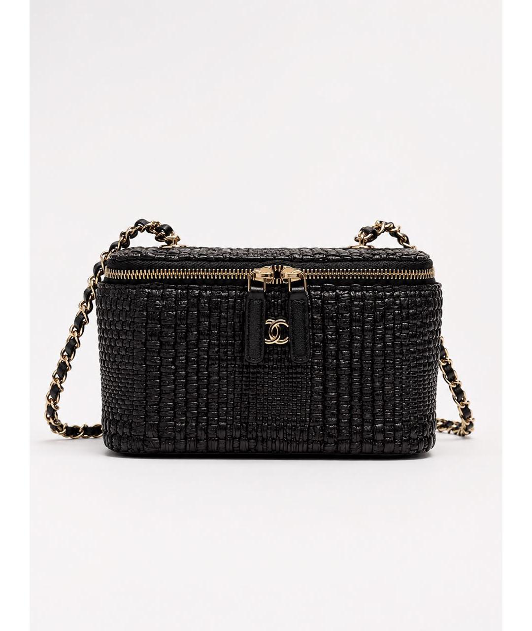CHANEL Черная плетеная сумка через плечо, фото 9