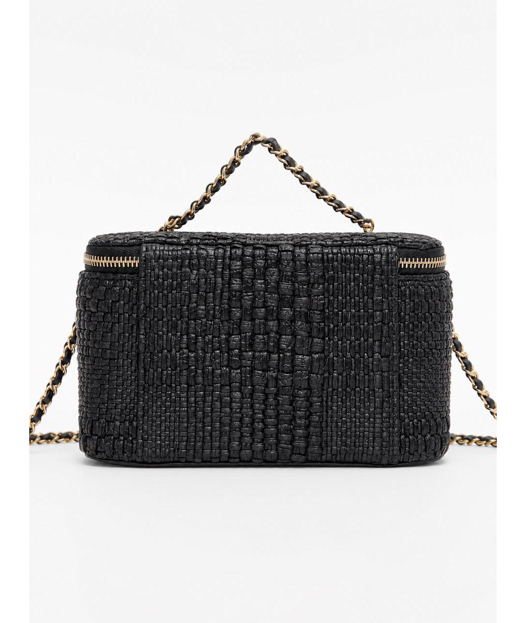 CHANEL Черная плетеная сумка через плечо, фото 3