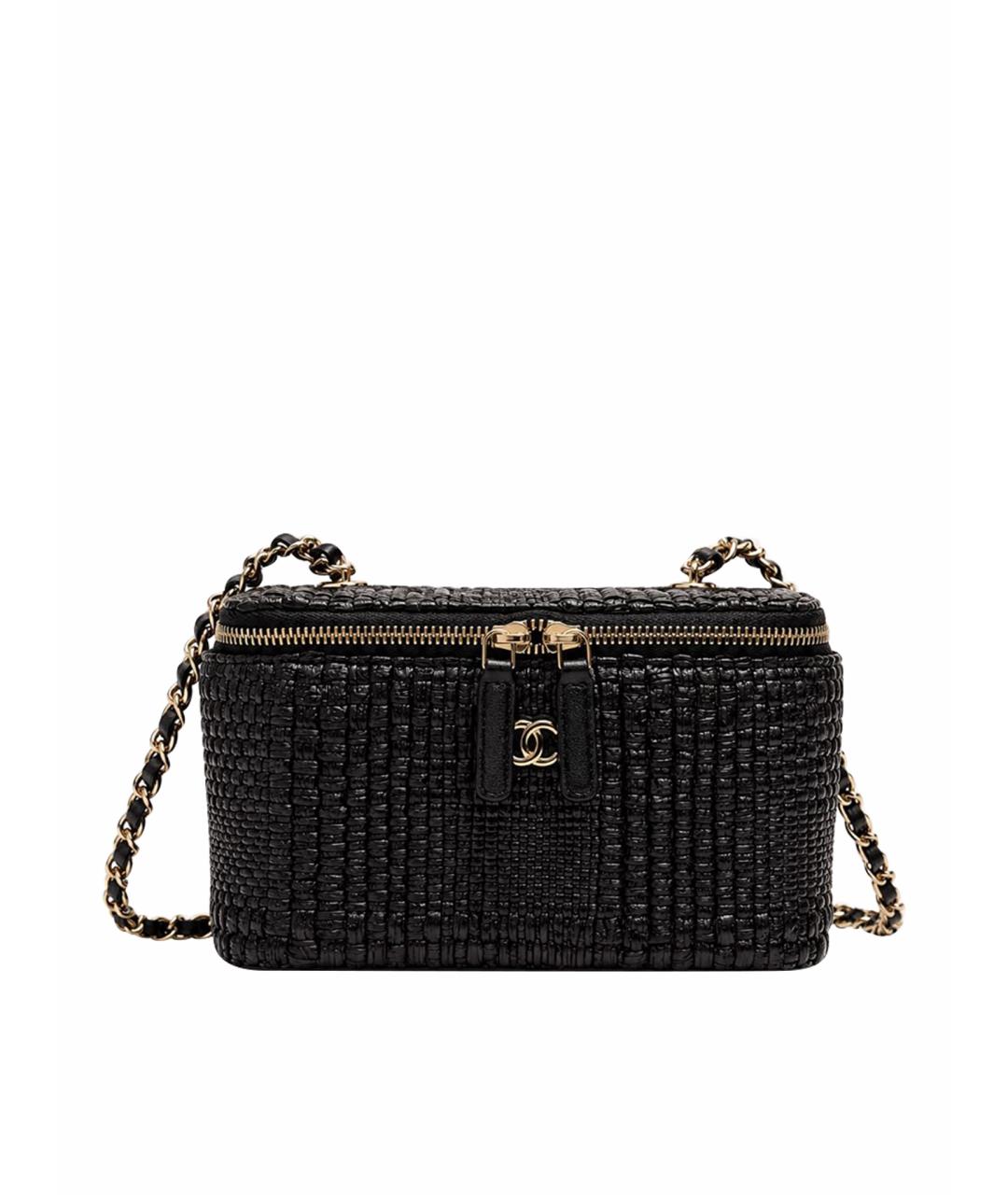 CHANEL Черная плетеная сумка через плечо, фото 1