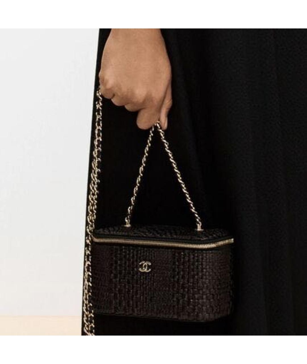 CHANEL Черная плетеная сумка через плечо, фото 8