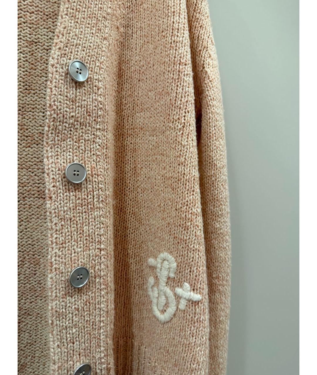 JIL SANDER Коралловый хлопковый кардиган, фото 3