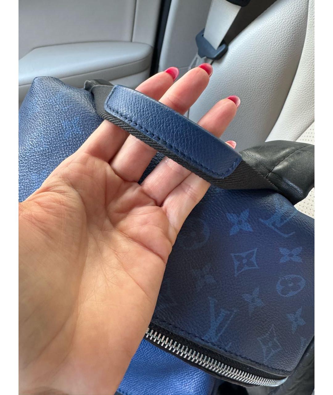 LOUIS VUITTON Синий кожаный рюкзак, фото 5