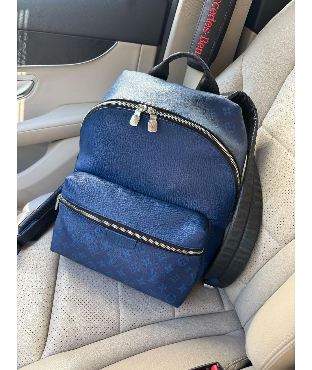 LOUIS VUITTON Синий кожаный рюкзак, фото 2