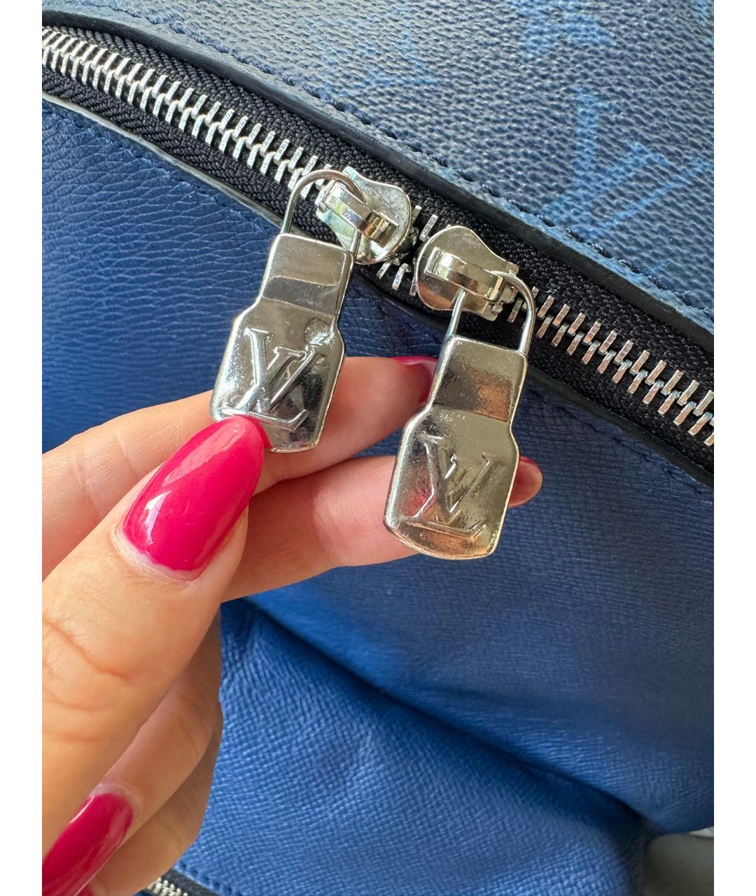 LOUIS VUITTON Синий кожаный рюкзак, фото 4