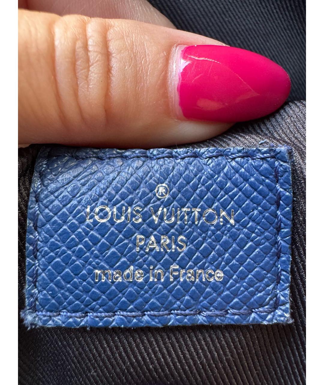 LOUIS VUITTON Синий кожаный рюкзак, фото 7