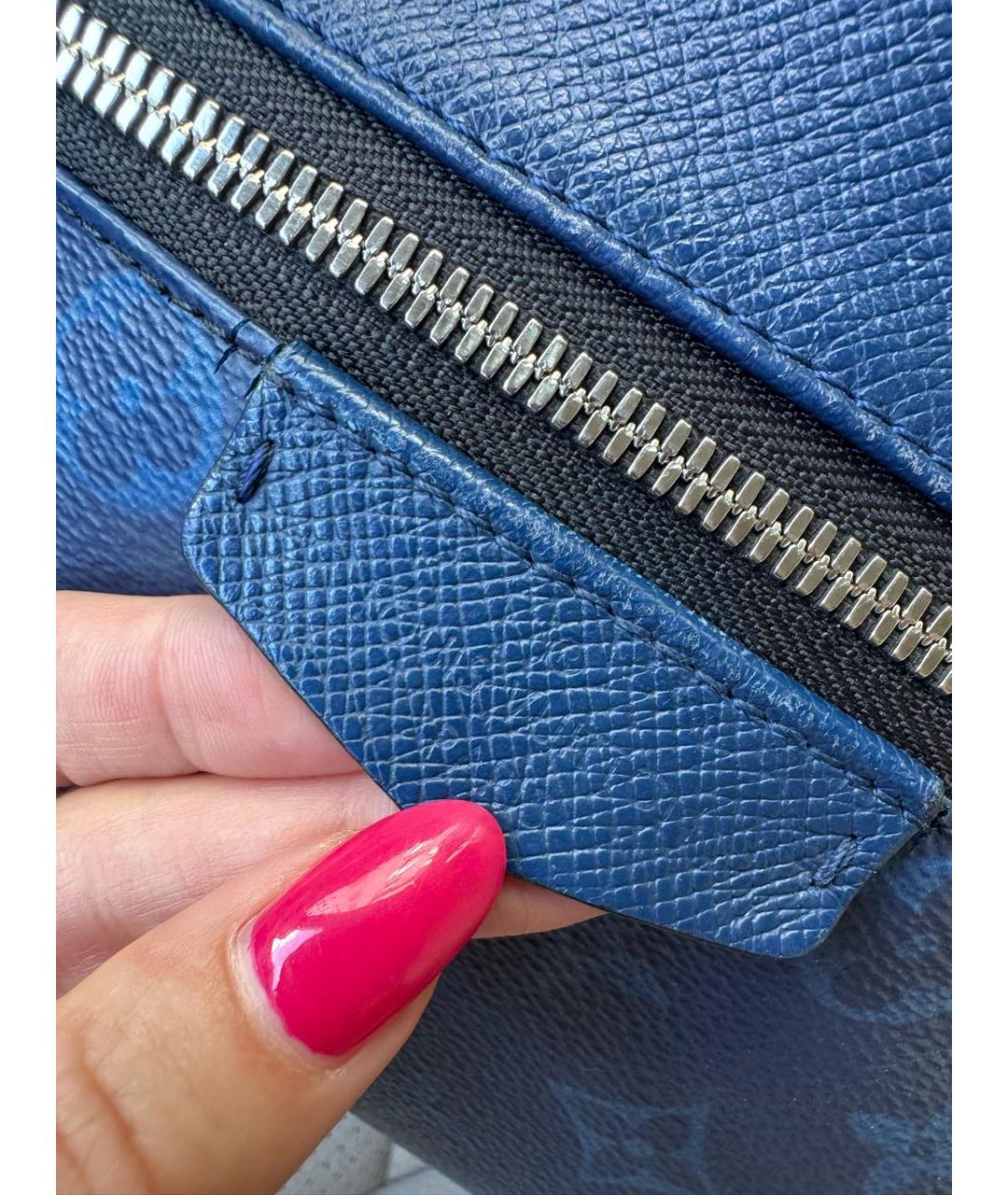 LOUIS VUITTON Синий кожаный рюкзак, фото 3