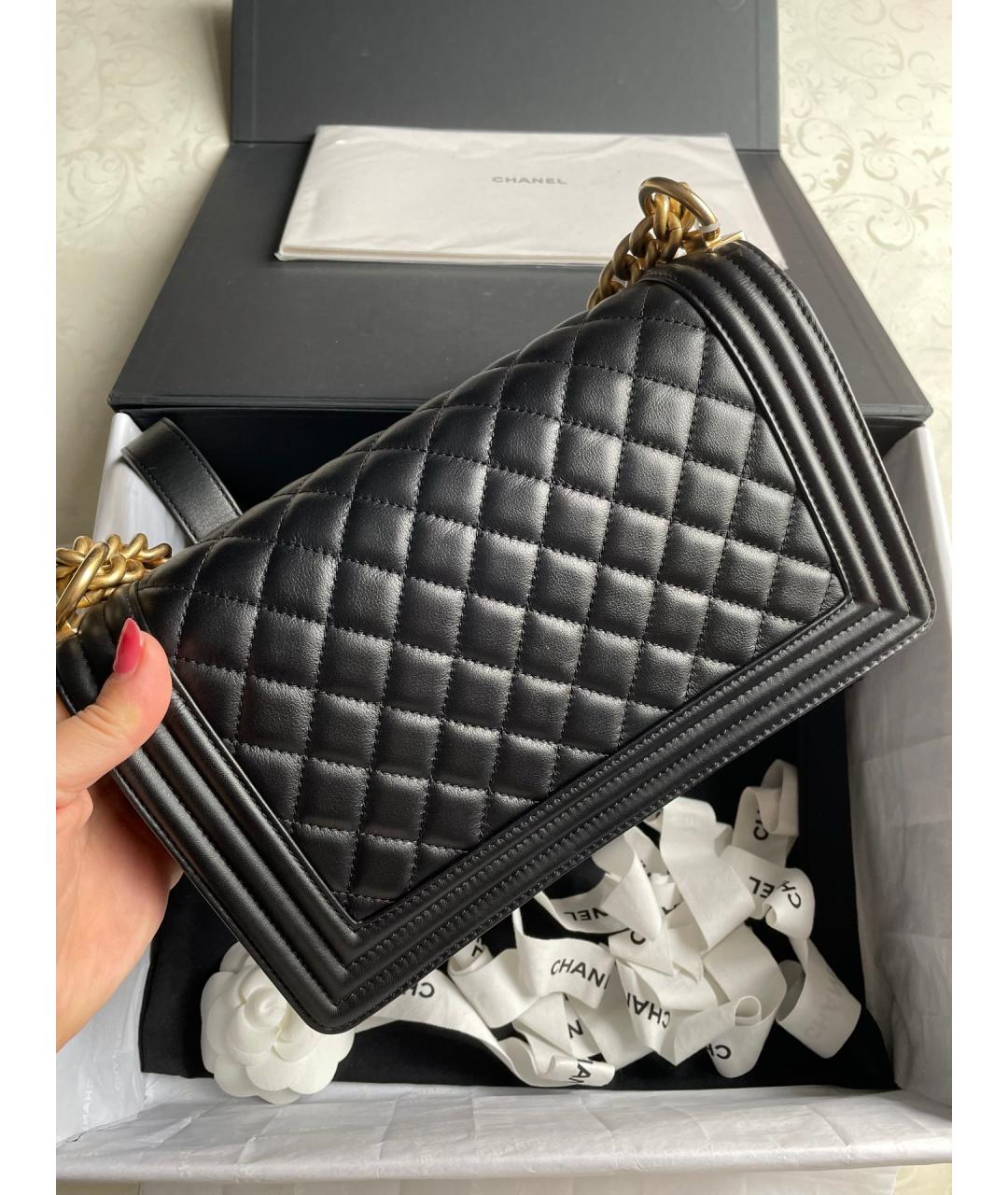 CHANEL Черная кожаная сумка через плечо, фото 3