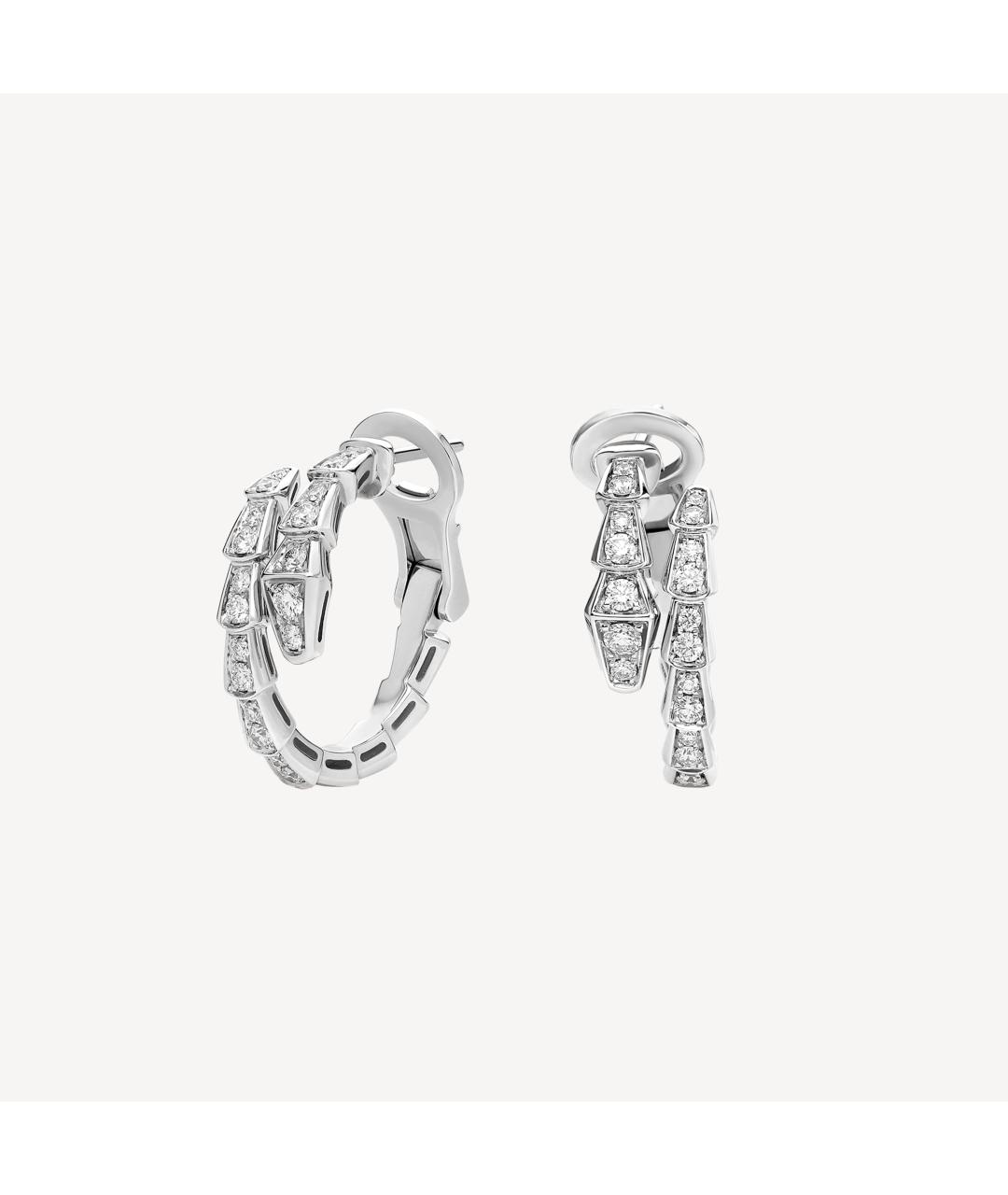 BVLGARI Серебряные серьги из белого золота, фото 7