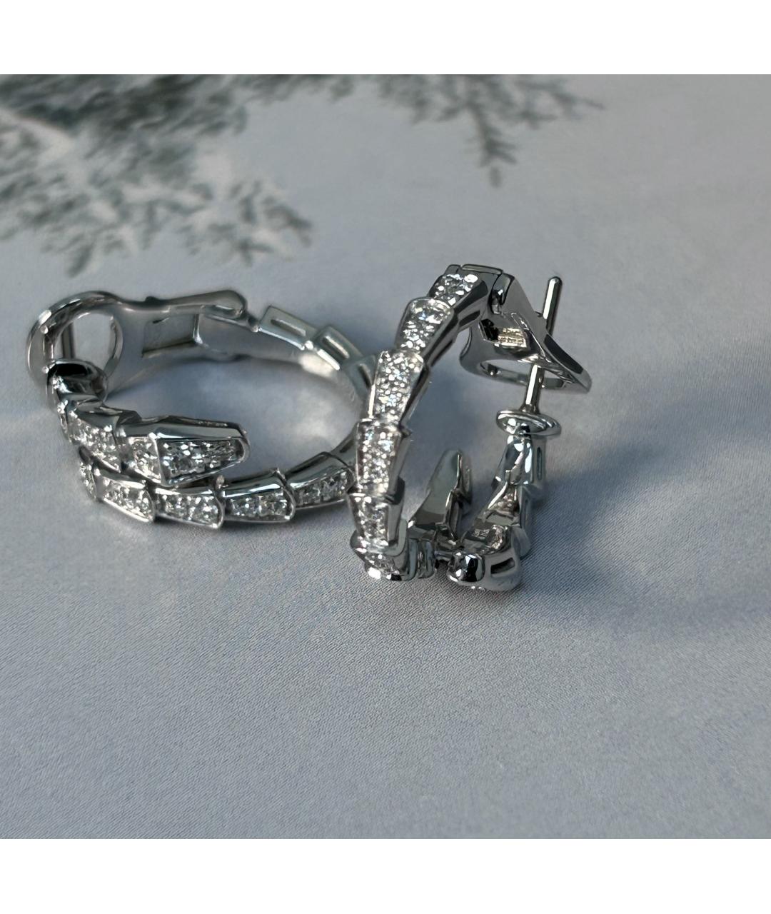 BVLGARI Серебряные серьги из белого золота, фото 6
