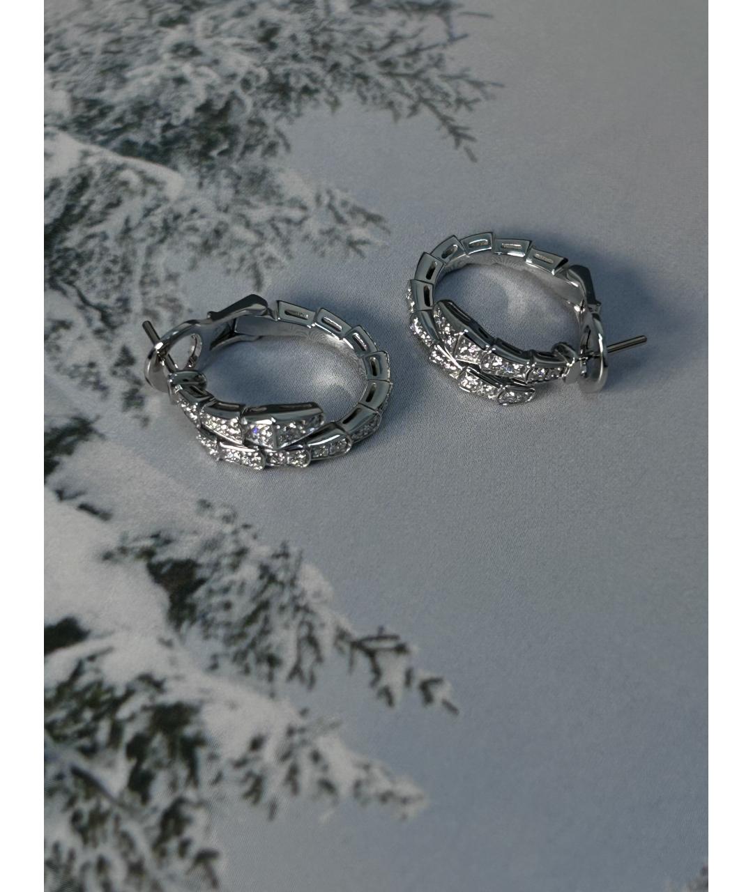 BVLGARI Серебряные серьги из белого золота, фото 3