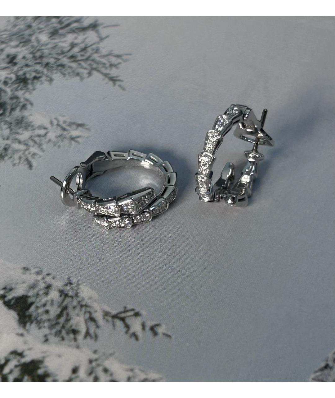 BVLGARI Серебряные серьги из белого золота, фото 5