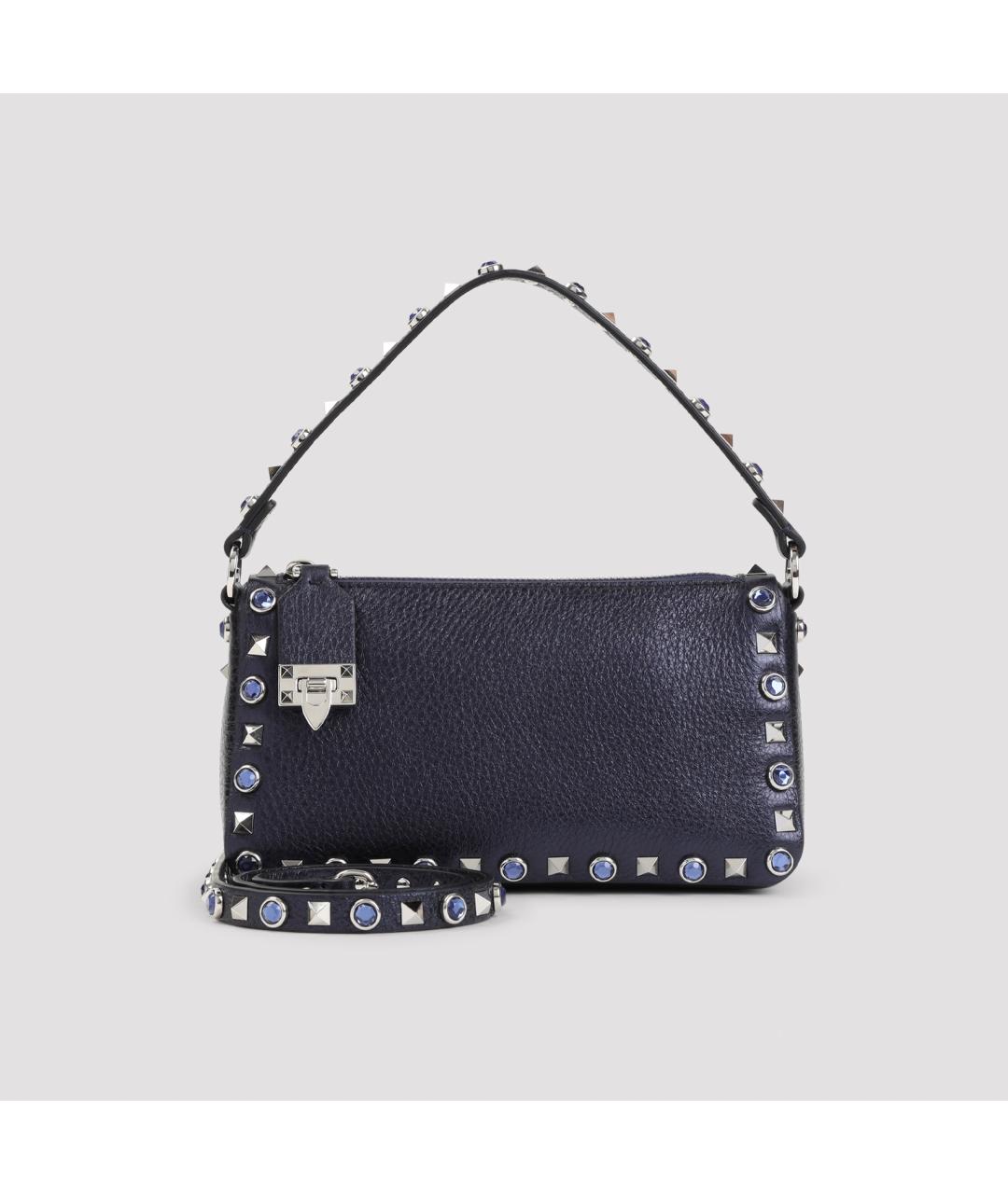 VALENTINO Темно-синяя кожаная сумка через плечо, фото 2