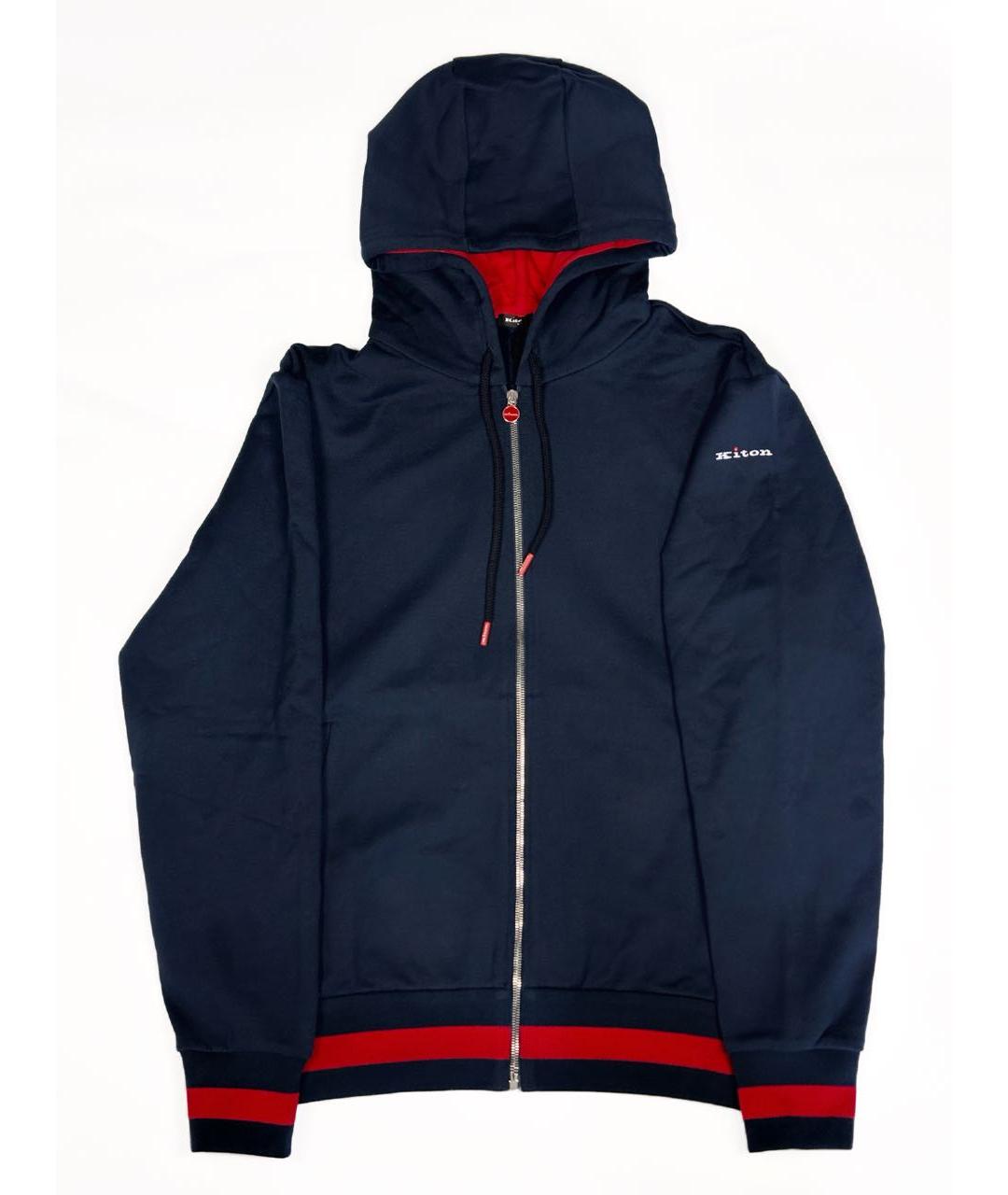 KITON Темно-синий хлопковый спортивный костюм, фото 4