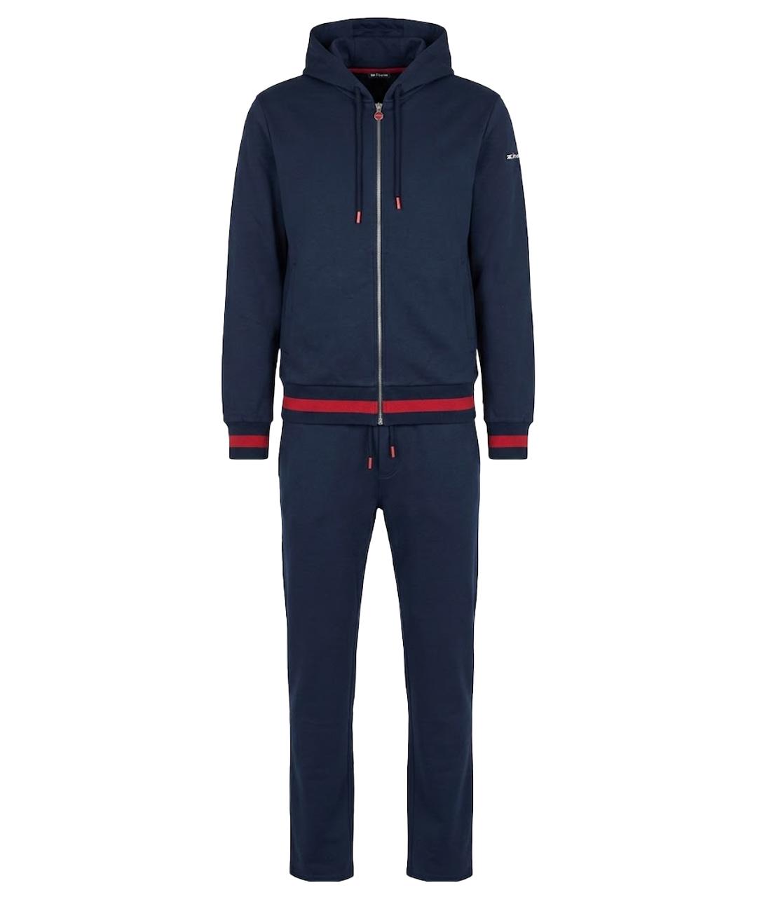 KITON Темно-синий хлопковый спортивный костюм, фото 1