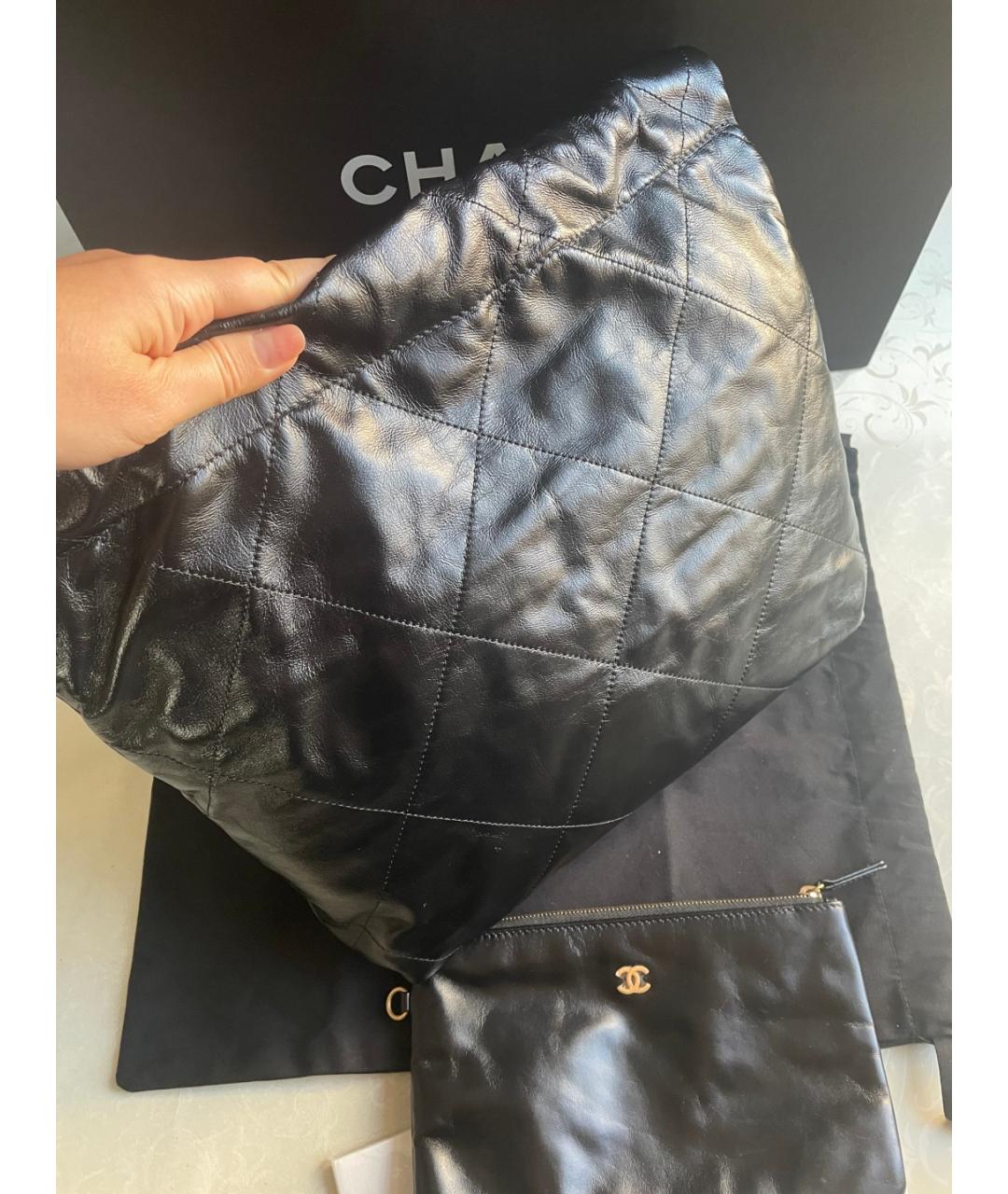 CHANEL Черная кожаная сумка через плечо, фото 3
