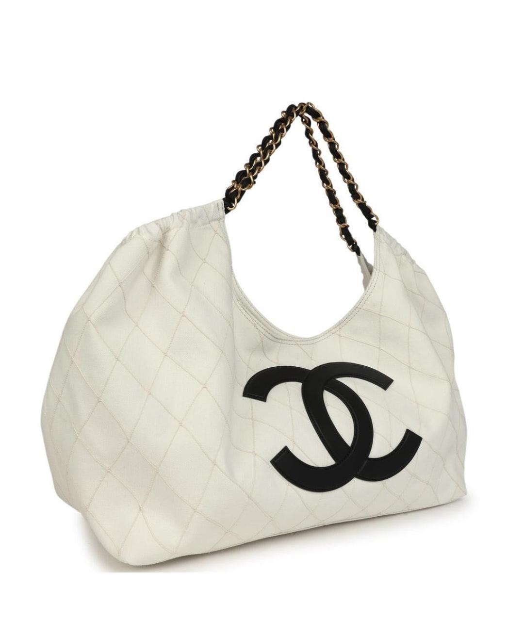 CHANEL Белая деним пляжная сумка, фото 2