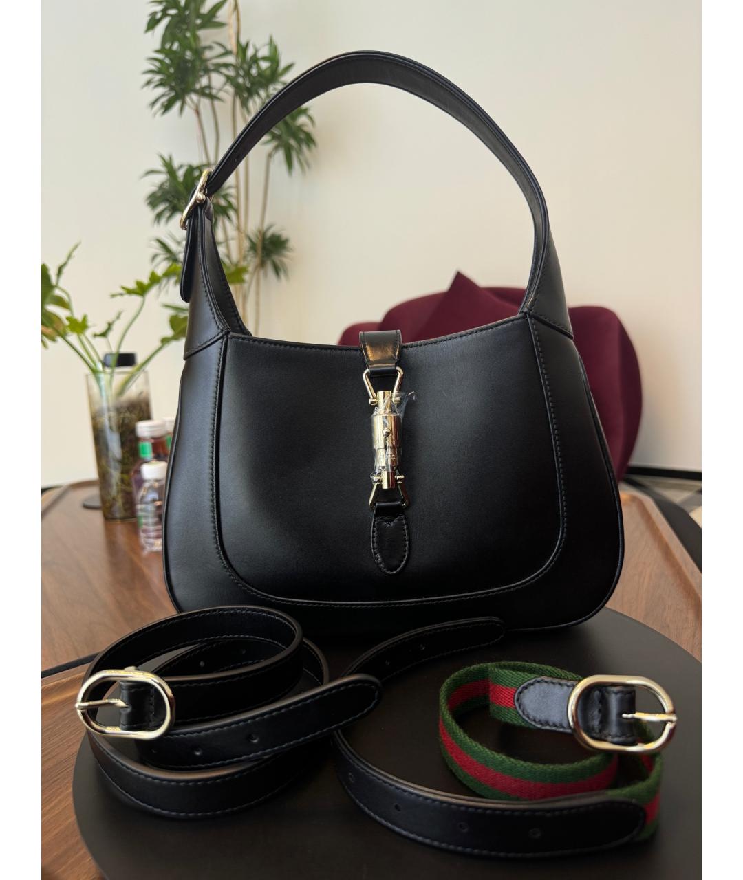 GUCCI Черная кожаная сумка с короткими ручками, фото 8