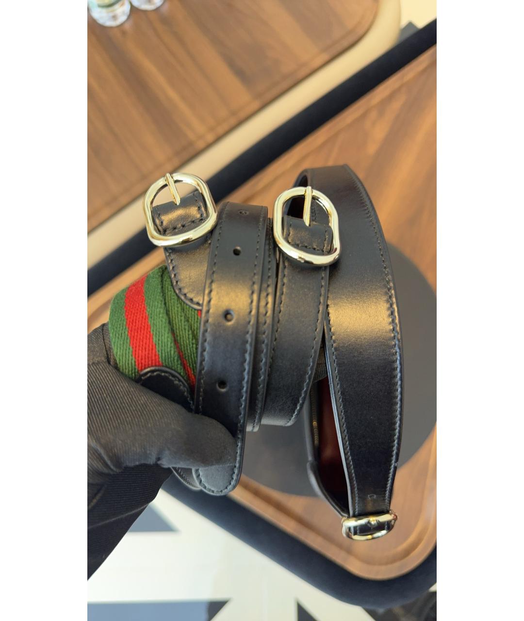 GUCCI Черная кожаная сумка с короткими ручками, фото 7