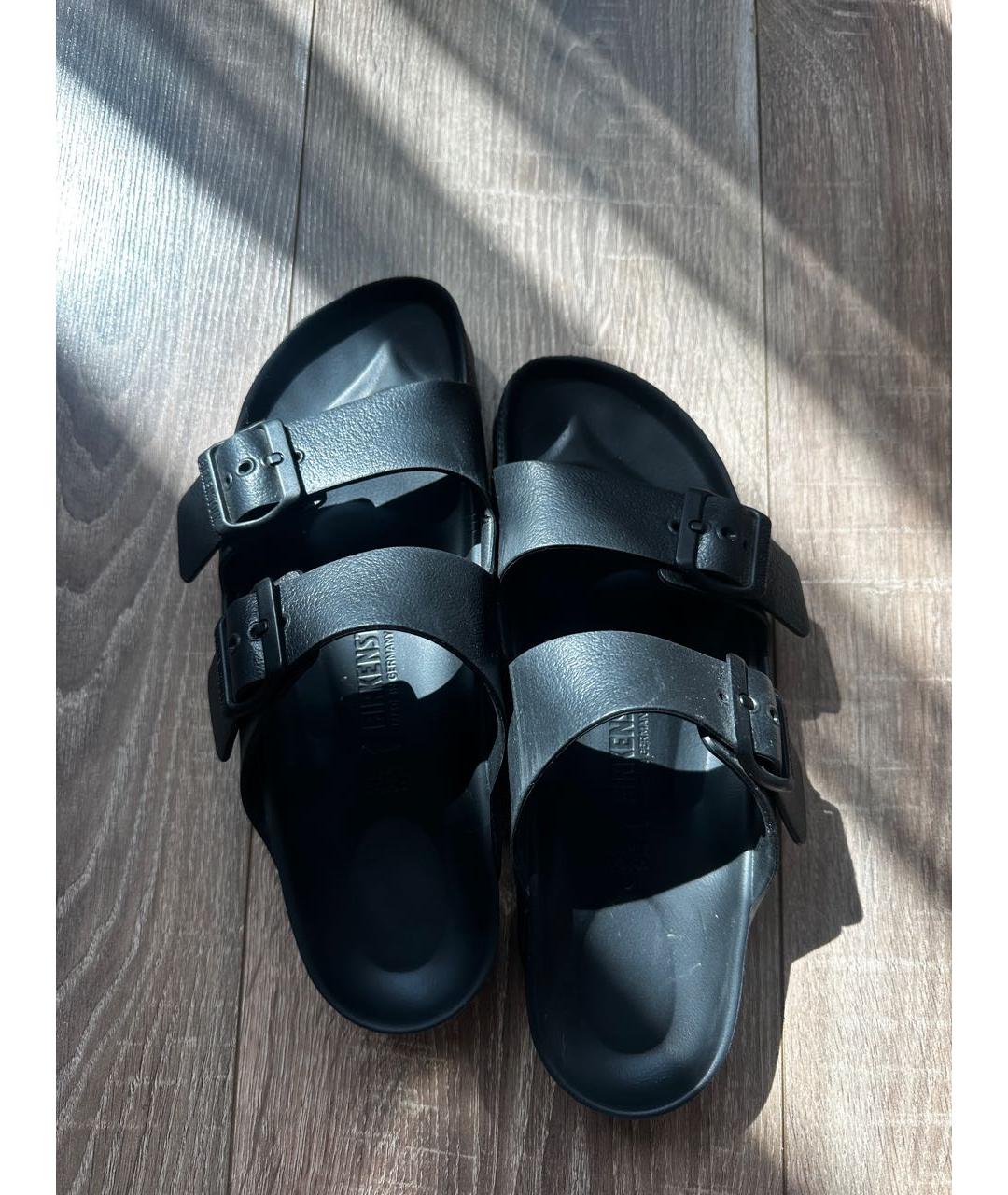 BIRKENSTOCK Черные резиновые шлепанцы, фото 3