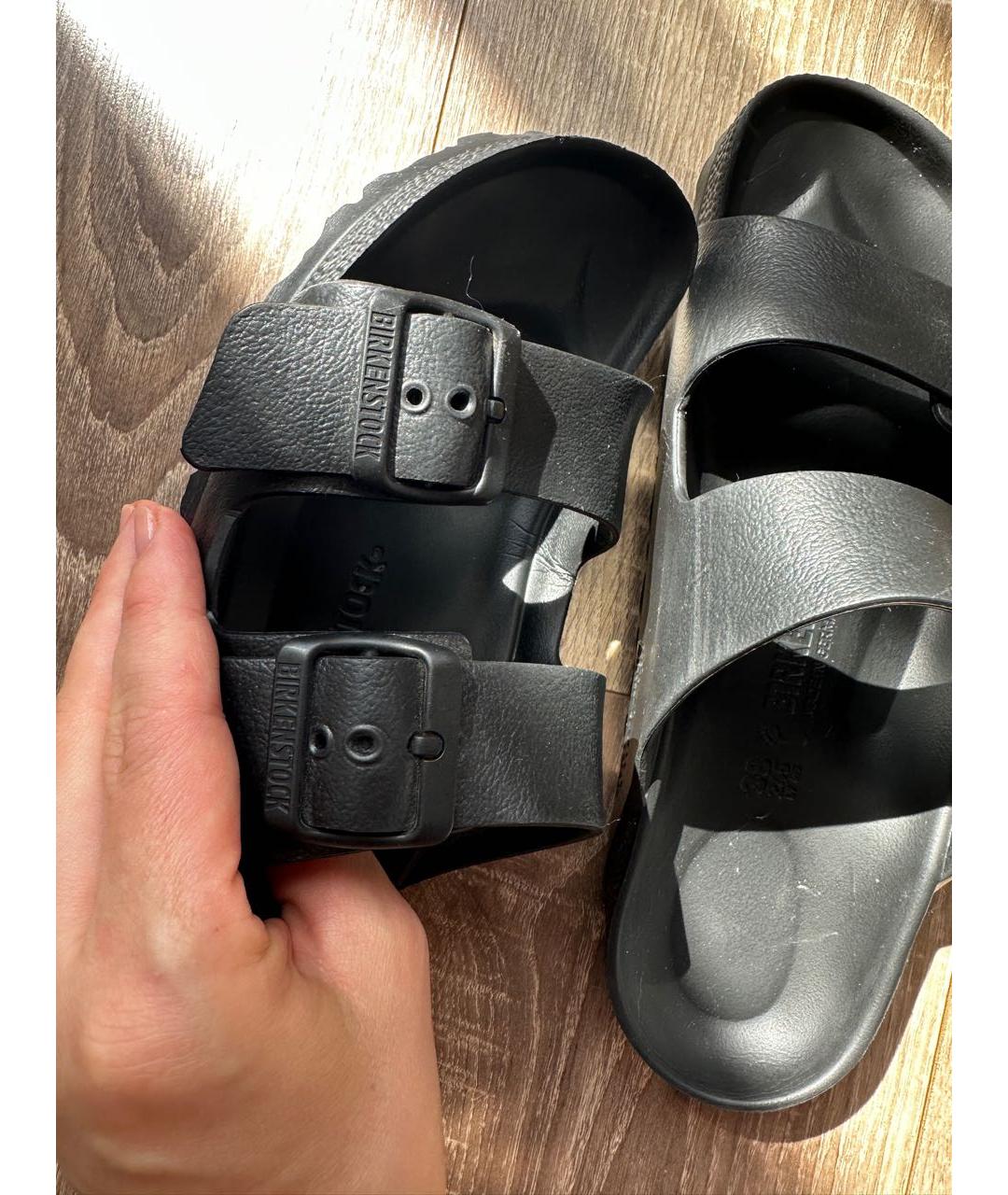 BIRKENSTOCK Черные резиновые шлепанцы, фото 5