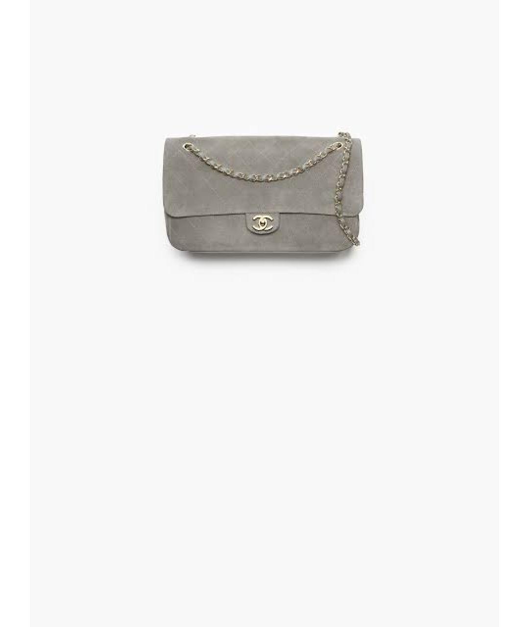 CHANEL Серая замшевая сумка через плечо, фото 2