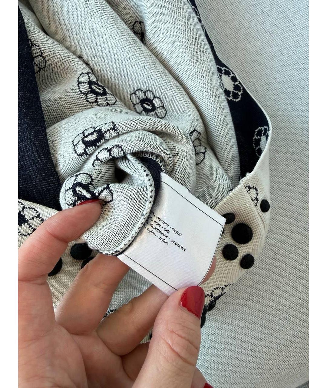 CHANEL Темно-синее вискозное повседневное платье, фото 4