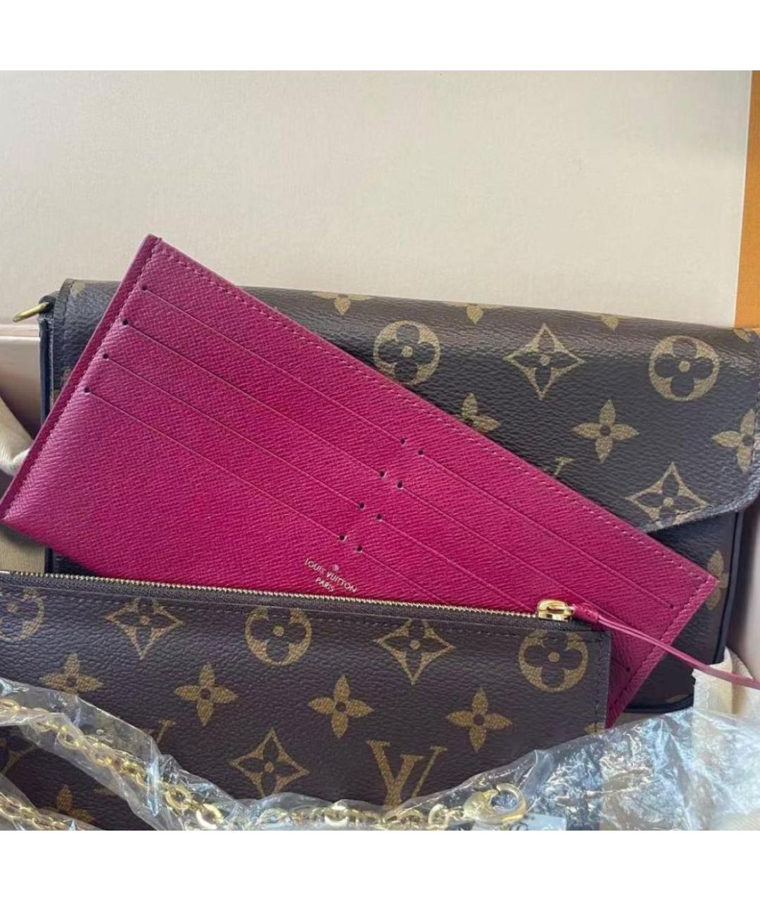 LOUIS VUITTON Коричневая кожаная сумка через плечо, фото 5