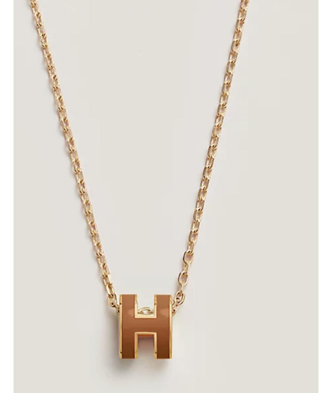 HERMES Золотая металлическая подвеска, фото 3