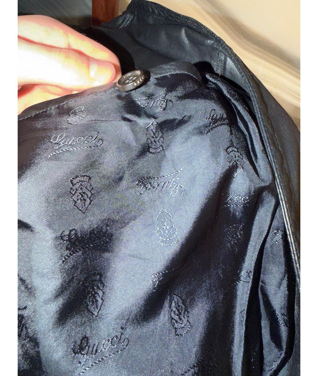 GUCCI Черная кожаная куртка, фото 4