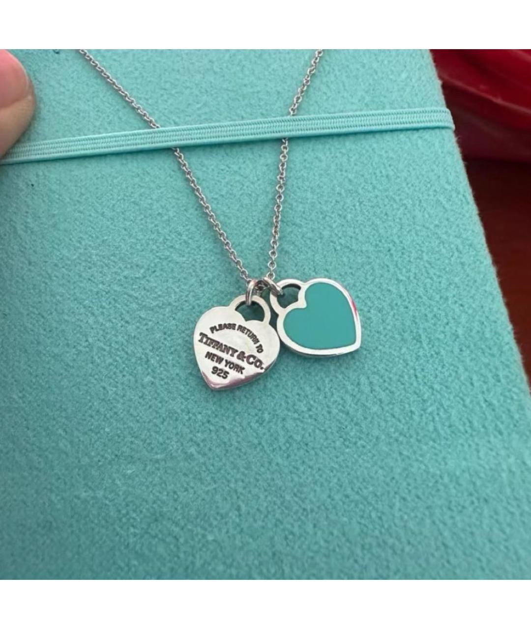 TIFFANY&CO Бирюзовое серебряное колье, фото 5