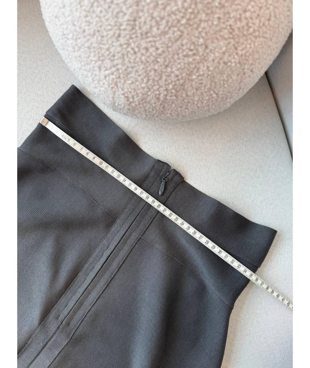 HERVE LEGER Антрацитовая юбка мини, фото 5